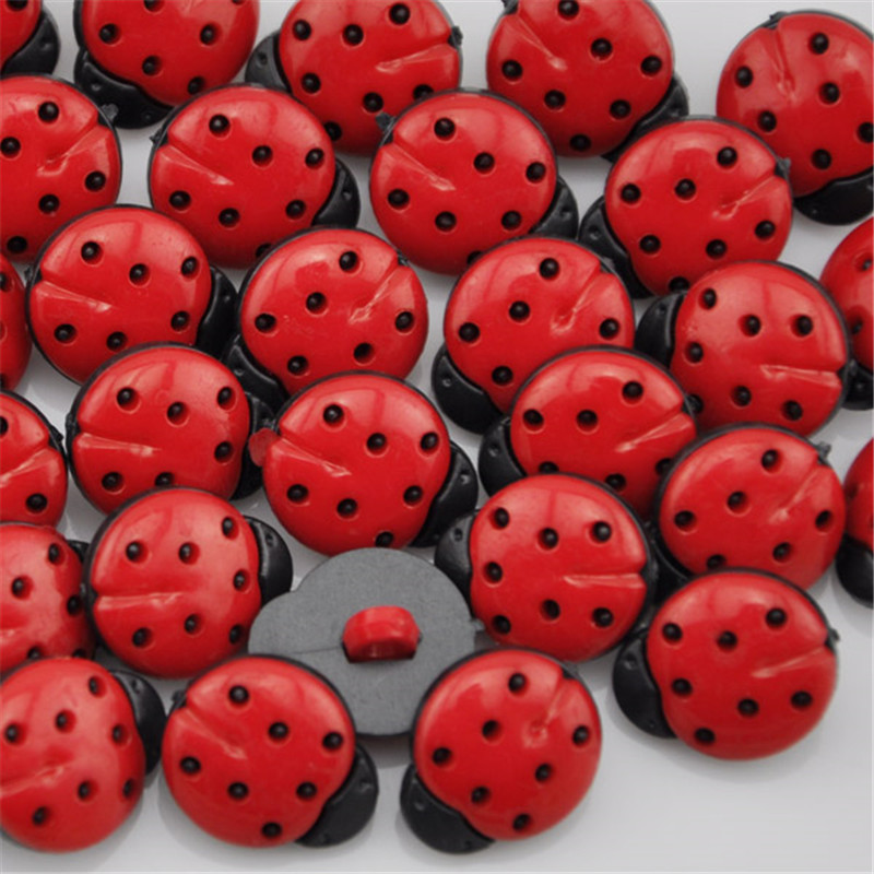 Button Hole Cutter - 50/100Pcs Merah Ladybug DIY Anak Appliques/Kerajinan/Jahit