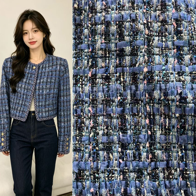 Sewing Tweed - Kain Tweed Premium Berwarna Biru Untuk