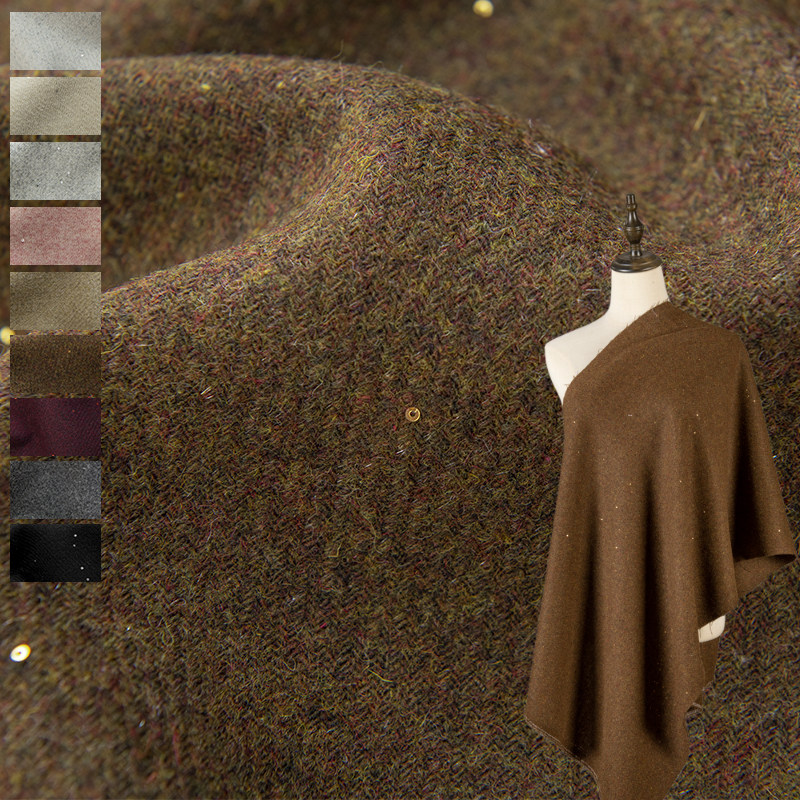 Sewing Tweed - Kain Tweed Campuran Wol Berpayet Motif