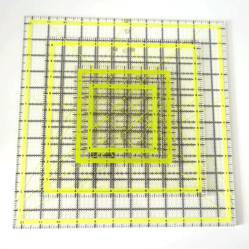 Quilting Ruler Square - 4 Buah Penggaris Akrilik Persegi untuk