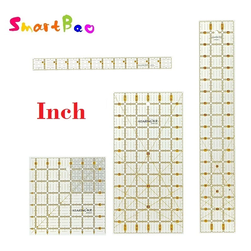 Quilting Ruler Square - Penggaris Tambal Sulam Akrilik dengan Garis