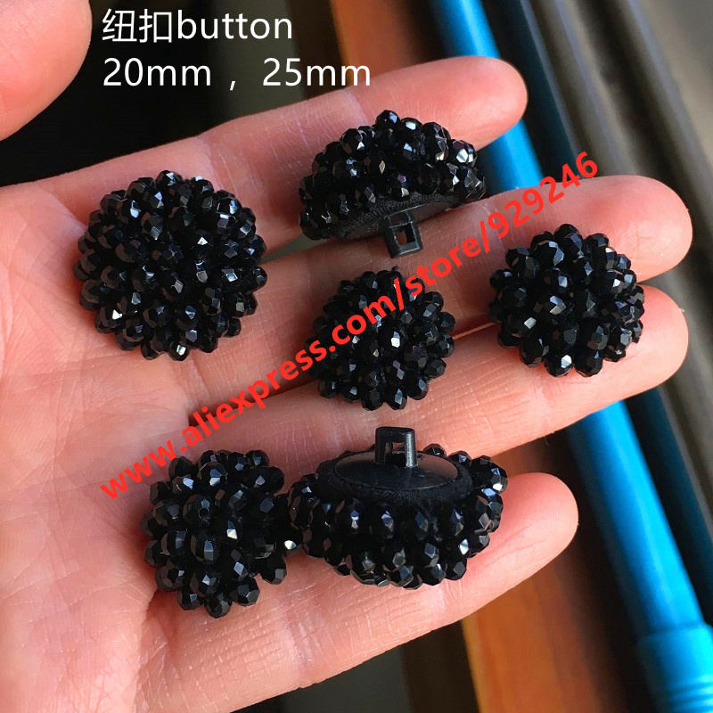 Button Hole Cutter - 20Mm Bulat Kristal Hitam Tertutup Tombol