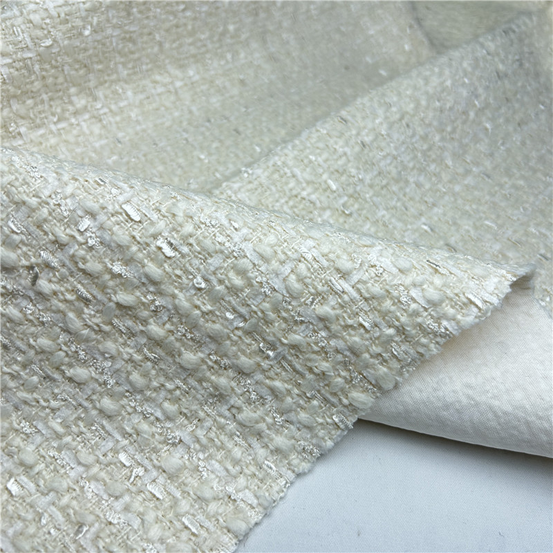 Sewing Tweed - Beige Perancis Mewah Terbungkus Pinggiran Tenun