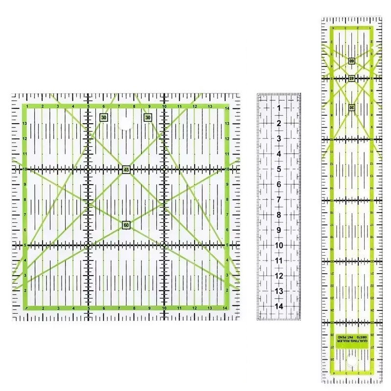 Quilting Ruler Square - 1/2 Buah 15Cm Penggaris Tambal Sulam