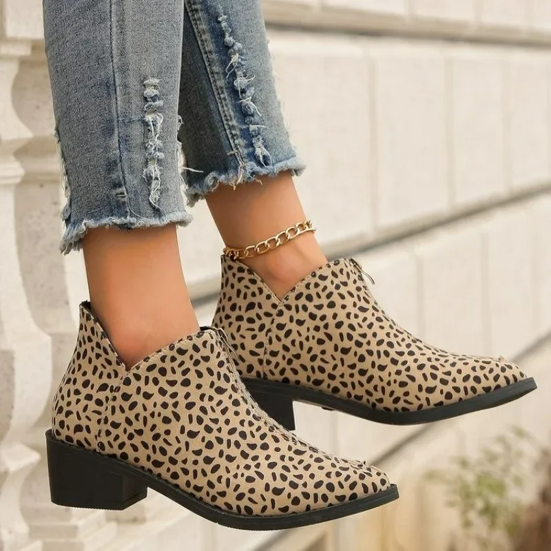 Sewing Front Zipper - Sepatu bot tunggal wanita perdagangan baru