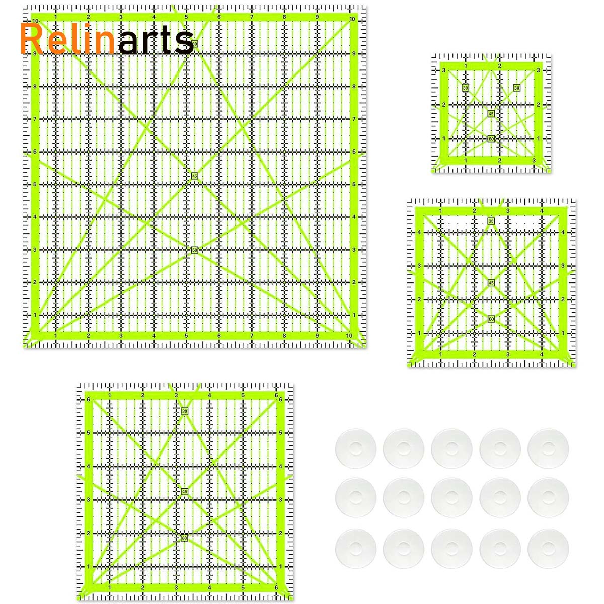 Quilting Ruler Square - 4 Buah Set Penggaris Quilting Akrilik
