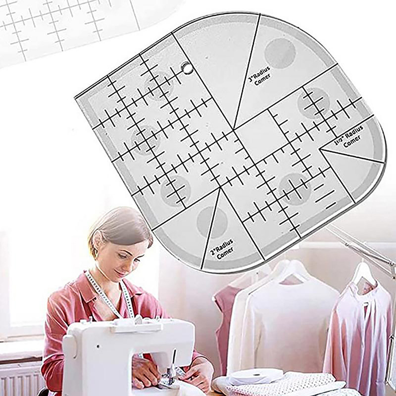 Quilting Ruler Square - Penggaris jahit akrilik pemotong sudut melengkung