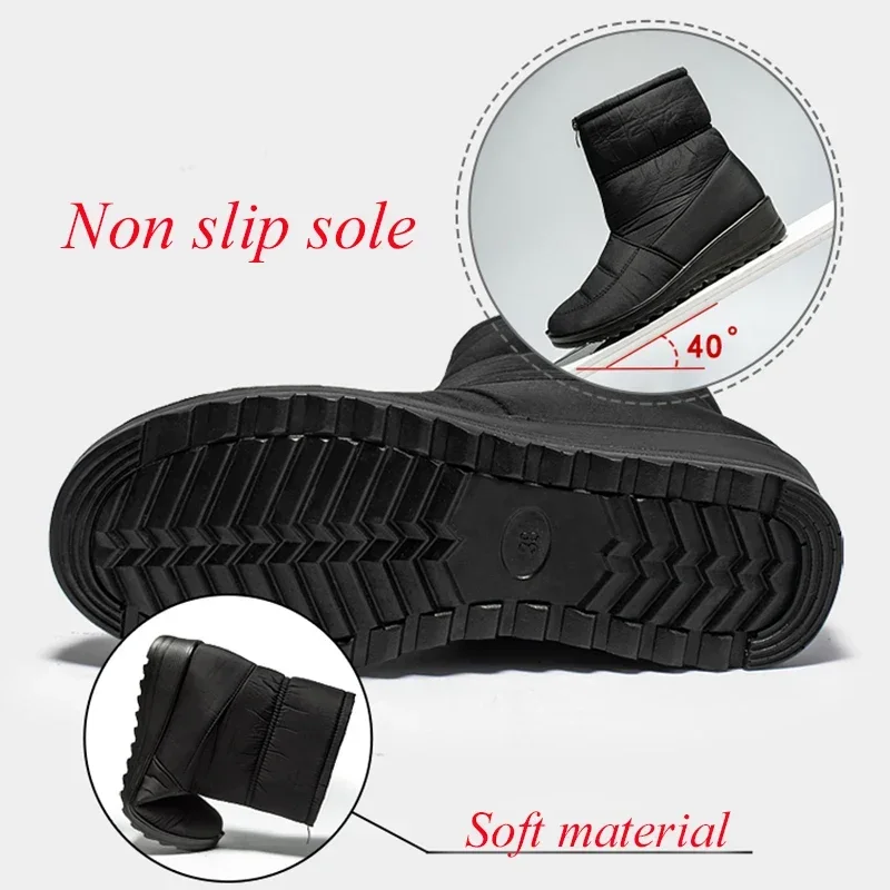 Sepatu Bot Salju Anti Selip Ta - Sewing Front Zipper ulasan dan harga