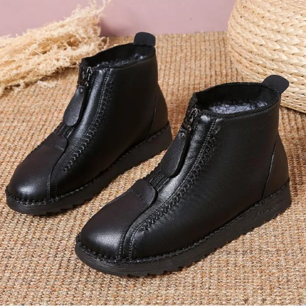 Sepatu bot tunggal wanita musi - Sewing Front Zipper ulasan dan harga