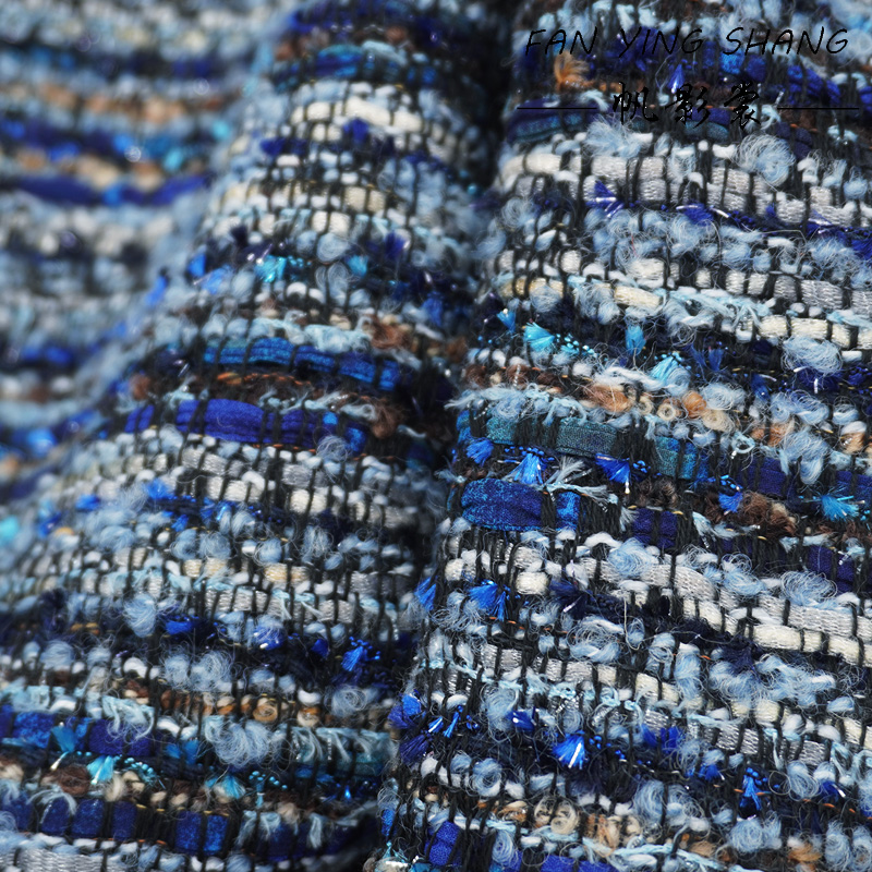 Kain Wol Tweed Chiffon Biru Se - Sewing Tweed ulasan dan harga