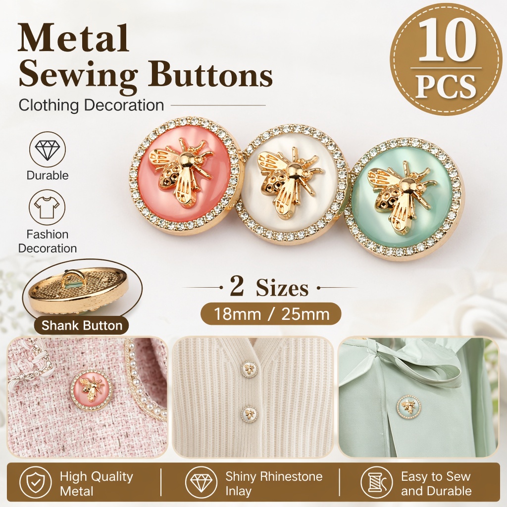 10 Buah Kancing Dekoratif Loga - Button Hole Cutter ulasan dan harga