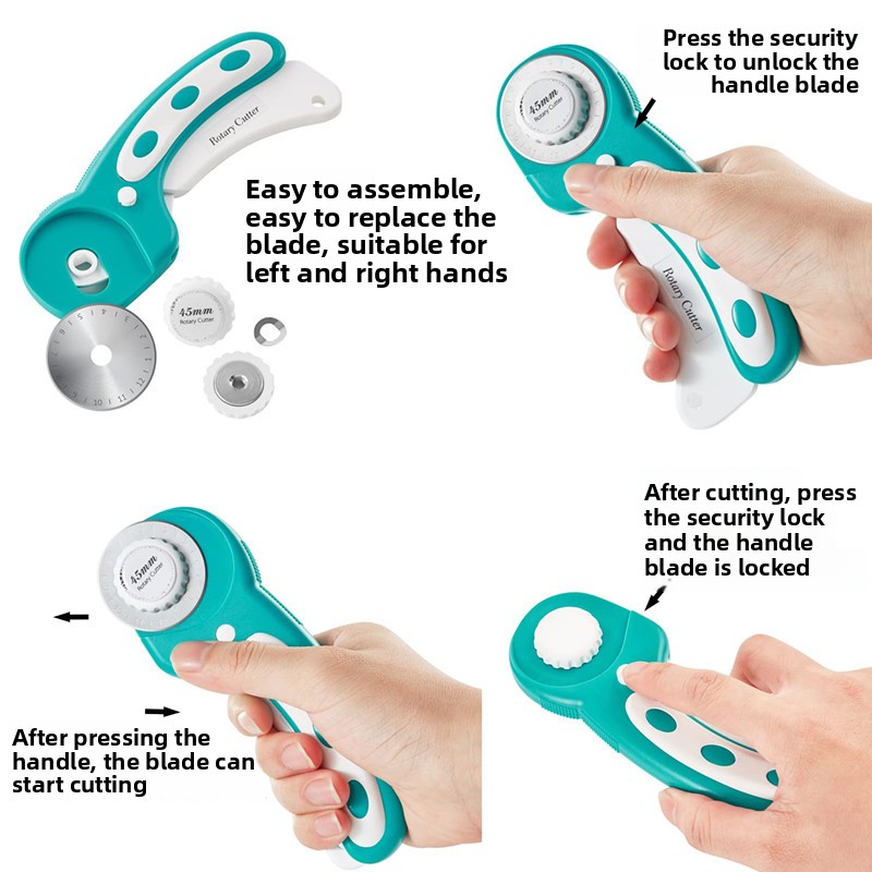 Pisau Potong Putar 45mm dengan - Rotary Cutter Fabric ulasan dan harga