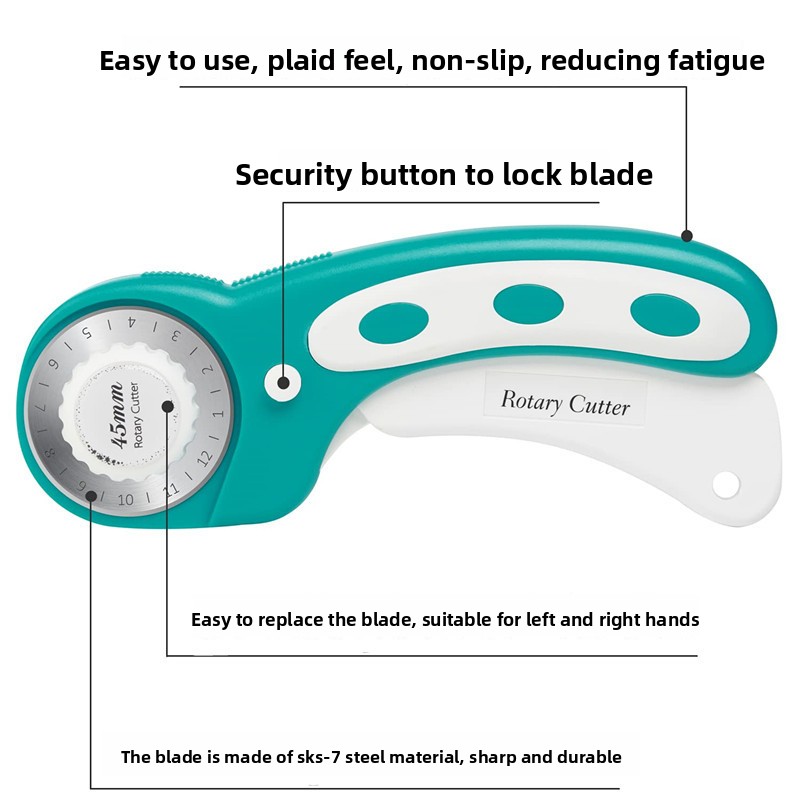 Pisau Potong Putar 45mm dengan - Rotary Cutter Fabric ulasan dan harga