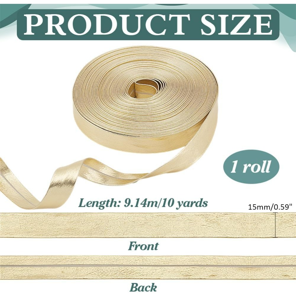 9.8 Yard Hiasan Kulit Emas Lip - Binding Tape Bias ulasan dan harga