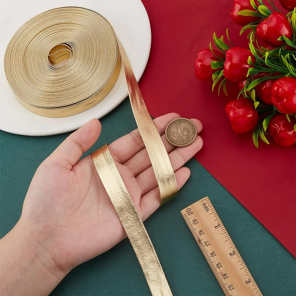 9.8 Yard Hiasan Kulit Emas Lip - Binding Tape Bias ulasan dan harga