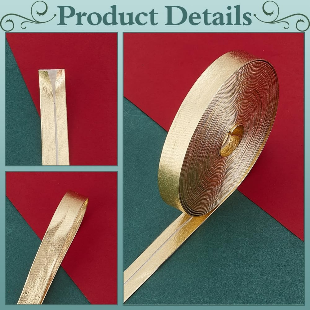9.8 Yard Hiasan Kulit Emas Lip - Binding Tape Bias ulasan dan harga