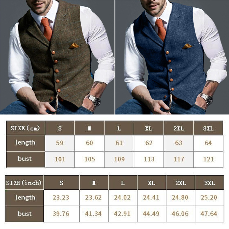 Rompi Pria Mode Kerah Jas Wol  - Sewing Tweed ulasan dan harga