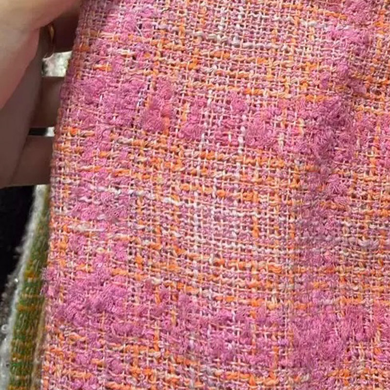 Kain Tweed Rajut Berwarna Pink - Sewing Tweed ulasan dan harga