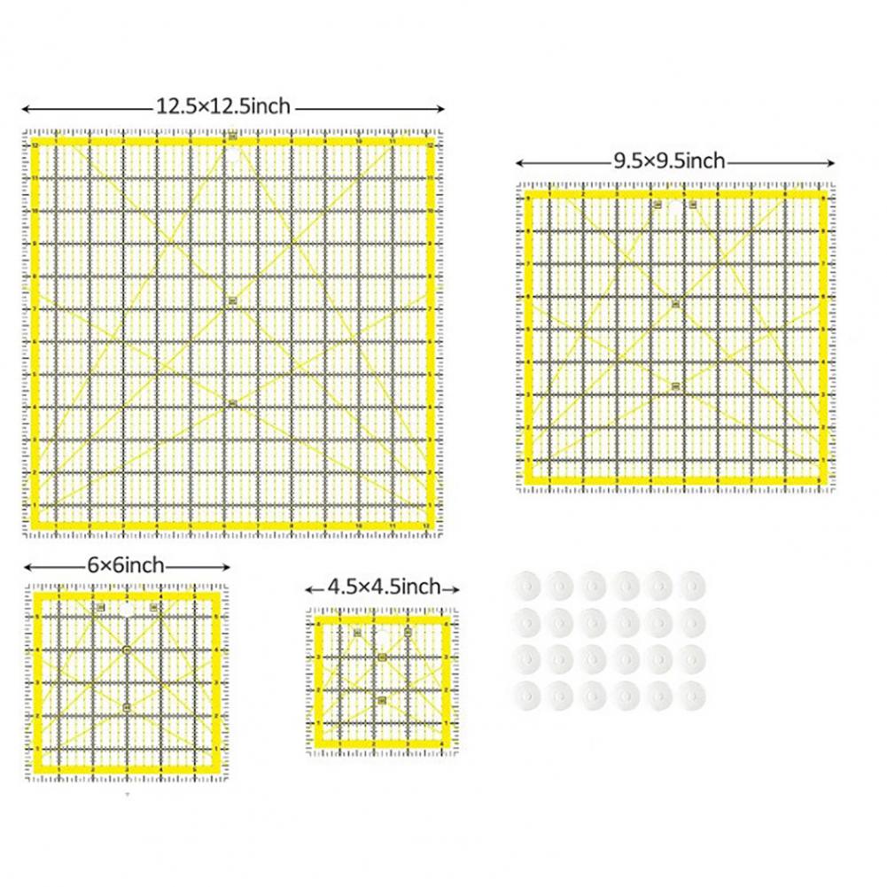 4 Buah Penggaris Quilting Akri - Quilting Ruler Square ulasan dan harga