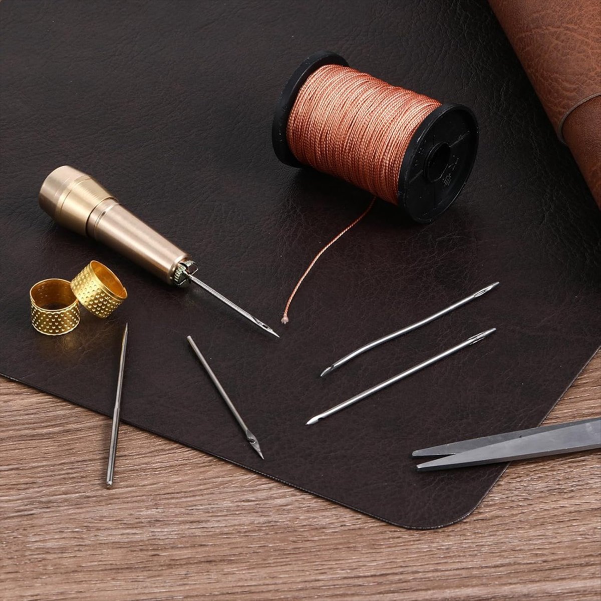 9pcs Kit Jarum Jahit Kulit den - Sewing Repair ulasan dan harga