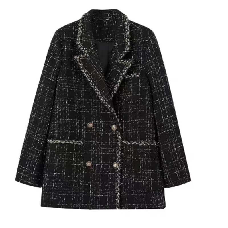 Jas Blazer Wanita Musim Gugur  - Sewing Tweed ulasan dan harga