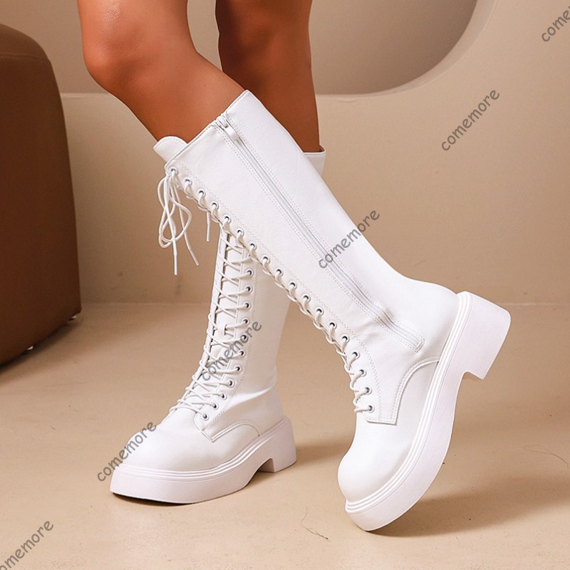 Sepatu Bot Panjang Wanita Vint - Sewing Front Zipper ulasan dan harga